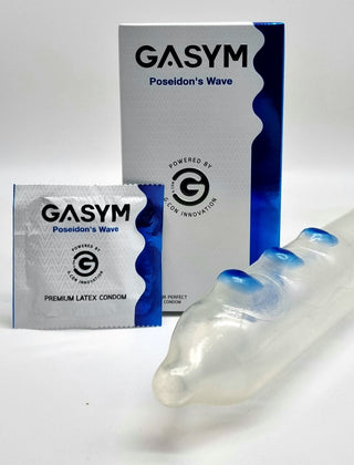 GASYM Poseidon's Wave Premium Latex Condoms (Lifestyle shot)