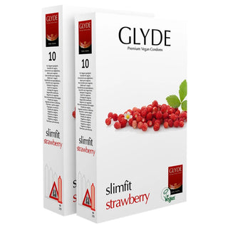 Glyde Slim Fit Strawberry Condoms (2x 10 Pack)