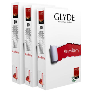 Glyde Strawberry Condoms (3x 10 Pack)