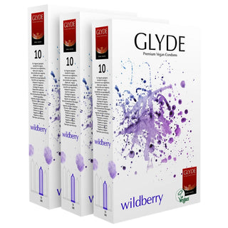 Glyde Wildberry Condoms (3x 10 Pack)