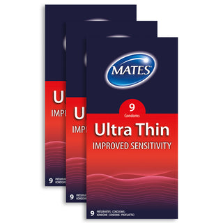 Mates Ultra Thin Condoms (3x9 Pack)