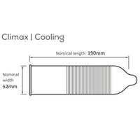 Pasante Climax Condoms - Cooling (Diagram with measurements)