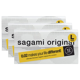 Sagami Original 0.02 Large Condoms (3x 12 Pack)