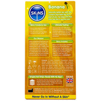 Skins Banana Condoms (12 Pack) - Back of Packaging