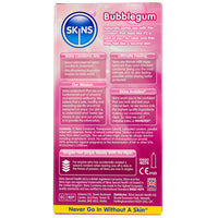 Skins Bubblegum Condoms (12 Pack) - Back of Packaging