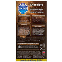 Skins Chocolate Condoms (12 Pack) - Back of Packaging