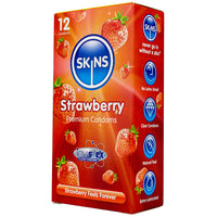 Skins Strawberry Condoms (12 Pack) - Angled Packaging 1