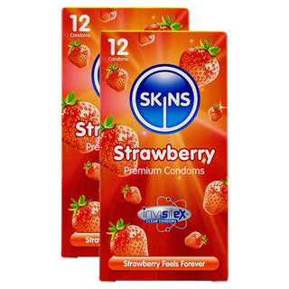 Skins Strawberry Condoms (2x 12 Pack)