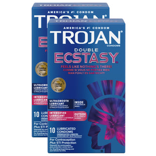 Trojan Double Ecstasy Condoms (2x 10 Pack)