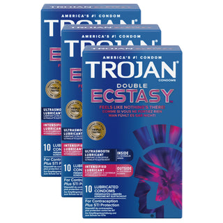 Trojan Double Ecstasy Condoms (3x 10 Pack)