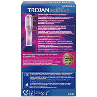 Trojan Double Ecstasy Condoms (Back of Packaging)