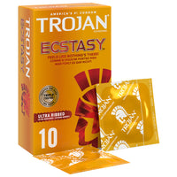 Trojan Ecstasy Ultra Ribbed Condoms (10 Pack)