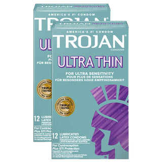 Trojan Ultra Thin Condoms (2x 12 Pack)