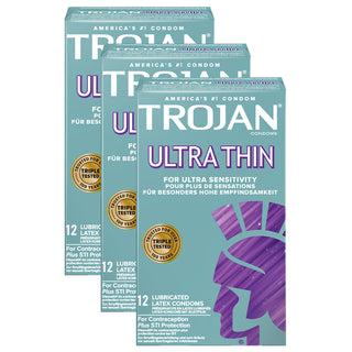 Trojan Ultra Thin Condoms (3x 12 Pack)