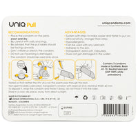 UNIQ Pull Latex Free Condoms (3 Pack) - Back of Packaging