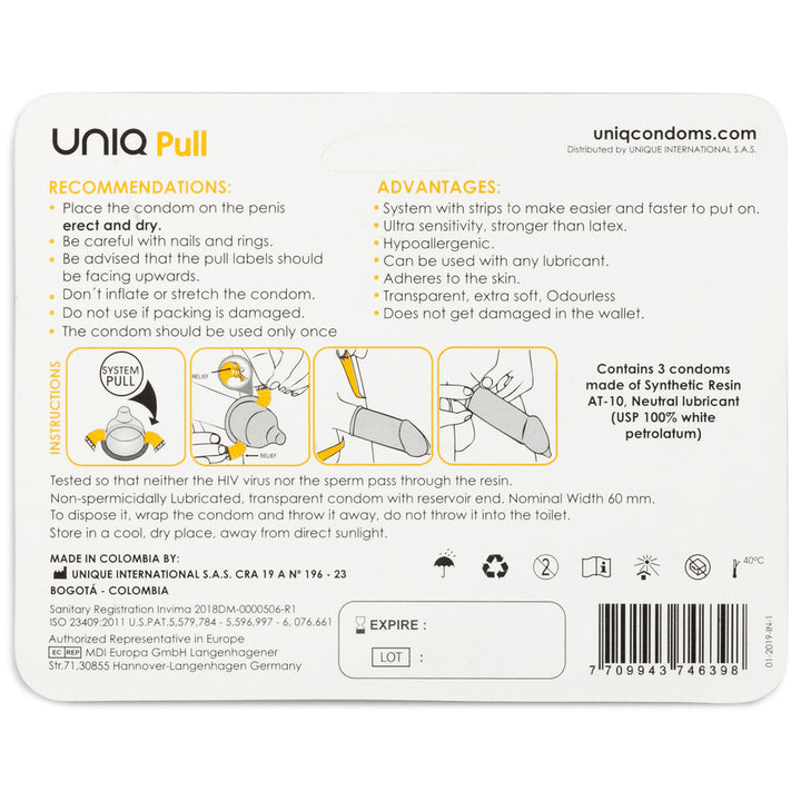 UNIQ Pull Latex Free Condoms Condoms.uk