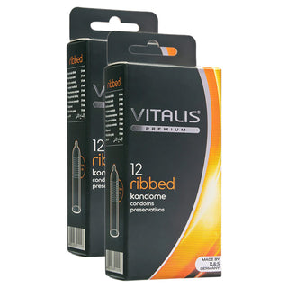 Vitalis Ribbed Condoms (2x 12 Pack)