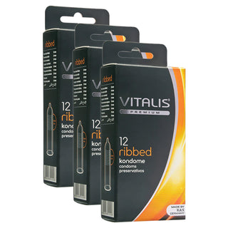 Vitalis Ribbed Condoms (3x 12 Pack)