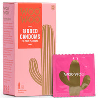 WooWoo Ribbed Condoms (12 Pack with Foil)